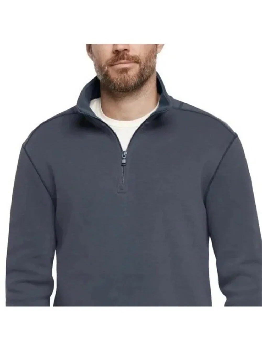 Banana Republic Men's XXL Navy Half-Zip Pullover Sweatshirt Cotton-Blend M1020